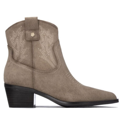 Botines camperos mujer Carmela taupe serraje vista principal