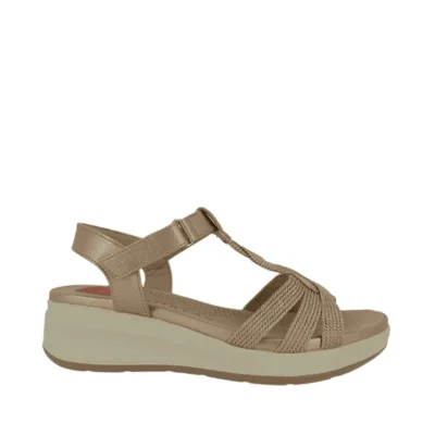 Sandalia confort bronce de mujer Doctor Cutillas con cuña y velcro