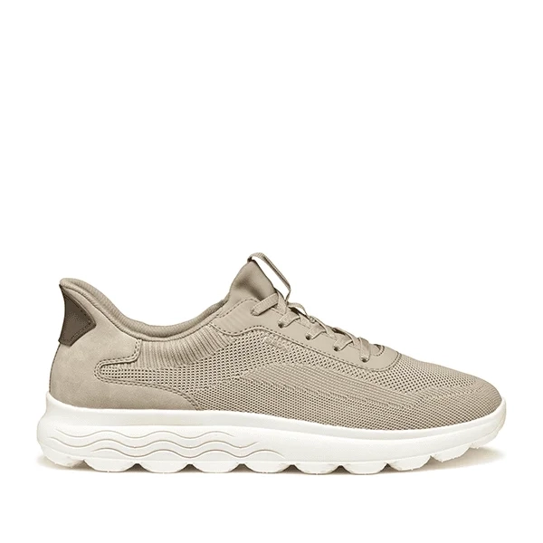 Zapatillas Geox beige Spherica Plus Sand U55MPA para hombre con suela ventilada y tejido elástico