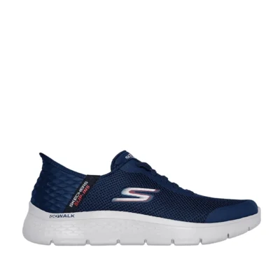 Zapatillas Skechers Go Walk Slip-Ins azul marino sin cordones para hombre con suela blanca ligera y plantilla Memory Foam