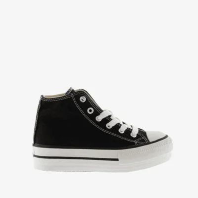 Botines Victoria lona negras con plataforma mujer