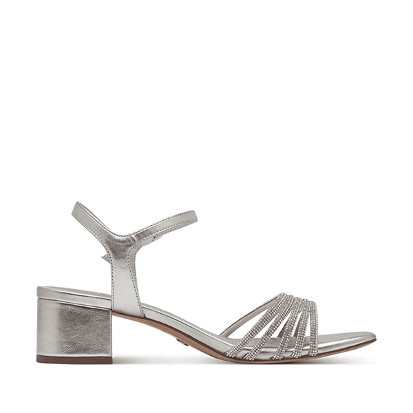 sandalias Tamaris plata mujer vestir elegantes tacón medio