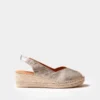 sandalias cuña esparto mujer Toni Pons platino