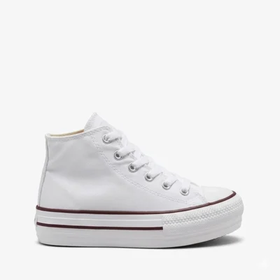 Botín lona mujer blanco caña alta plataforma Victoria