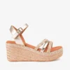 sandalias cuña mujer esparto oro Popa