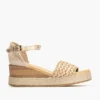 sandalias mujer cuña rafia natural Pitillos