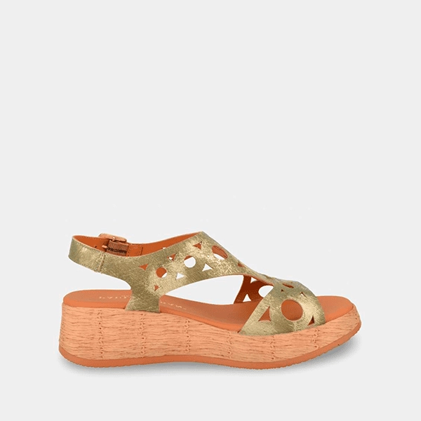 sandalias mujer kaki piel cuña Paula Urban