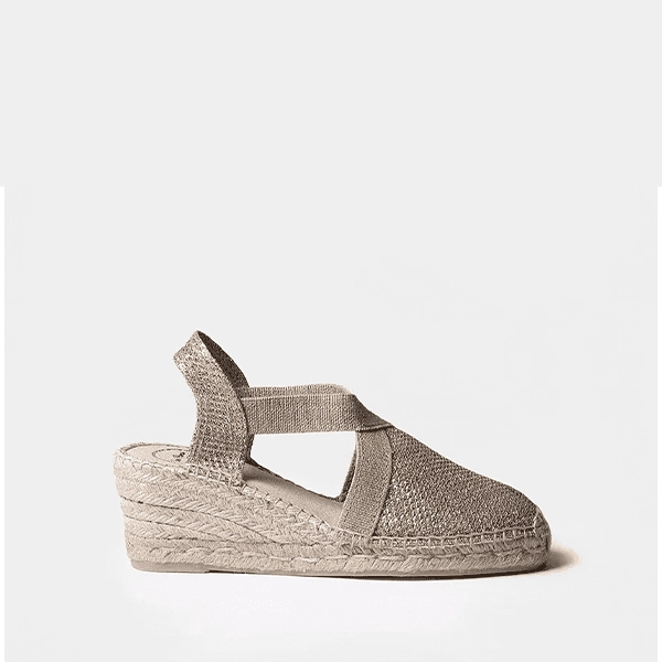 sandalias esparto mujer platino Toni Pons cuña