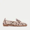 Mocasín mujer piel print serpiente taupe adorno metalizado Hispanitas Bombay