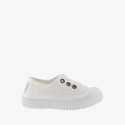 Zapatilla inglesita unisex blanca algodón ecológico elástico Victoria