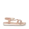 sandalias planas mujer EXE nude brillantes
