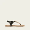sandalias esclavas mujer negras abalorios