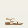 Sandalia bio piel oro mujer cómoda oferta