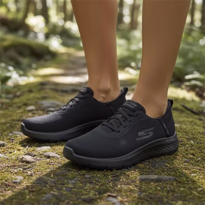 Deportivo hombre negro Skechers detalle cordones