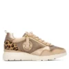 Zapatillas de mujer deportivas con diseño elegante, acabado en tonos nude y detalles de animal print, ideales para estilo urbano y comodidad diaria.