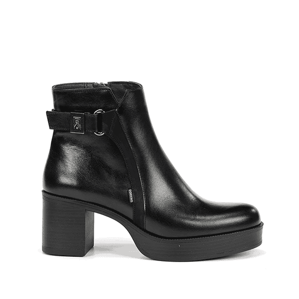 botines negros elegantes mujer piel tacón medio