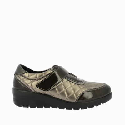 Zapatos cómodos bronce velcro mujer Doctor Cutillas vista principal