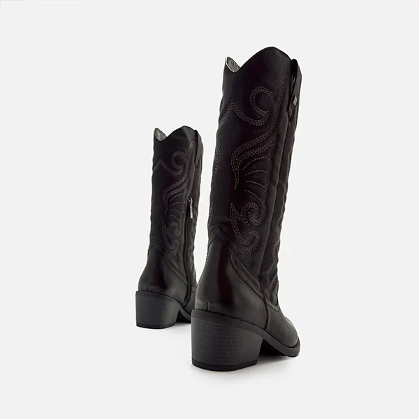 Mustang Bota Campera Estilo Cowboy Color Negro 59794 - Imagen 5