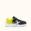 zapatillas niño velcro Munich negro amarillo