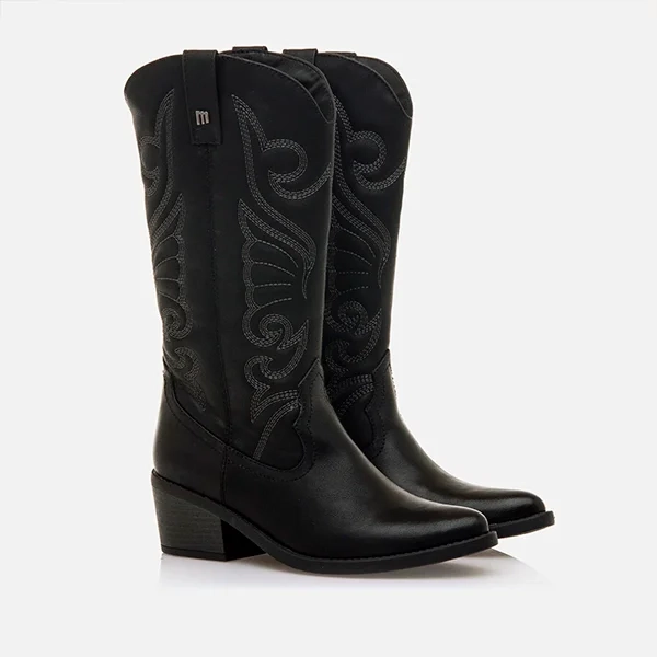 Mustang Bota Campera Estilo Cowboy Color Negro 59794 - Imagen 2