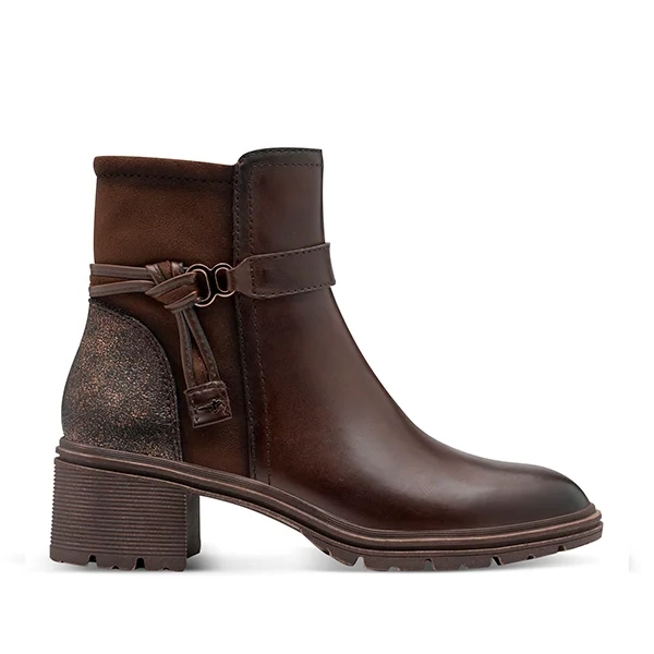 Botines Tamaris mujer marrones tacón medio cómodos