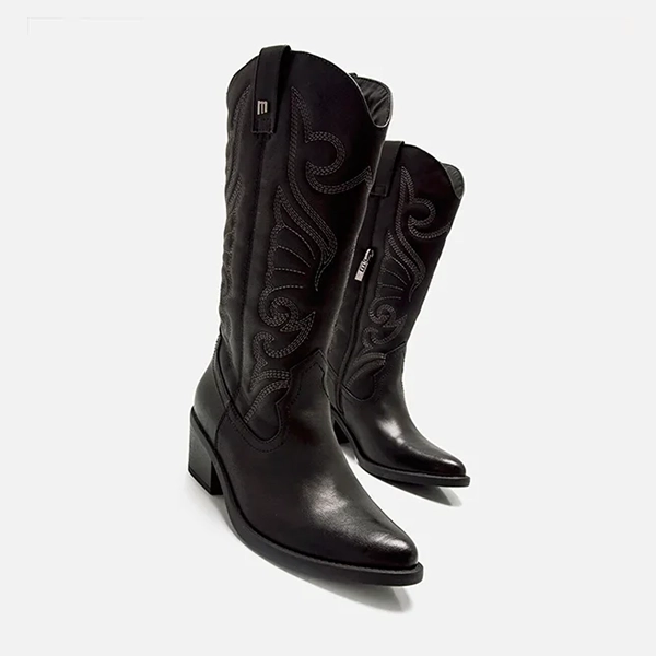 Mustang Bota Campera Estilo Cowboy Color Negro 59794 - Imagen 4