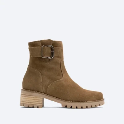 Botín mujer serraje taupe Patricia Miller