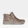 Botines Skechers taupe para mujer con cremallera y Memory Foam