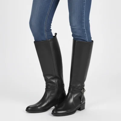 bota alta de piel negra pikolinos mujer w1u-9764