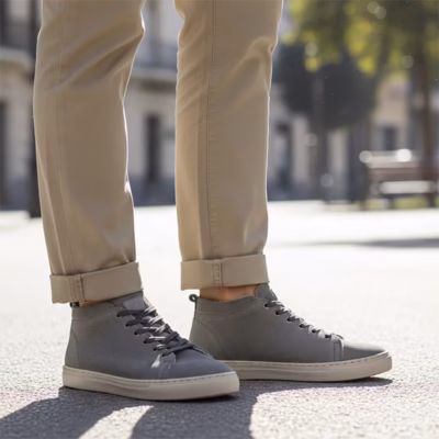 Botín ecológico Natural World gris serraje hombre puestos modelo