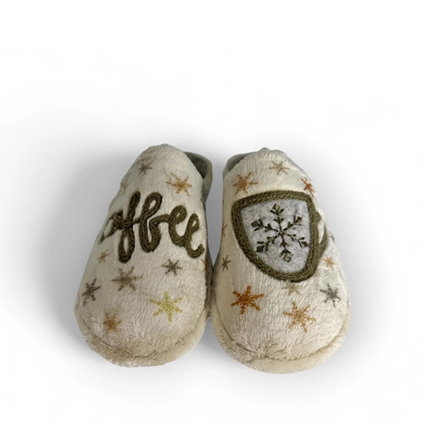 Garzon Zapatillas De Casa Crema Con Suela Silenciosa Y Dibujo de taza . - Imagen 5