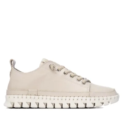 Zapatillas mujer sin cordones piel beige elástico Carmela