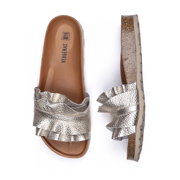 Sandalia Verbenas Oro Volante Cómoda - Imagen 5