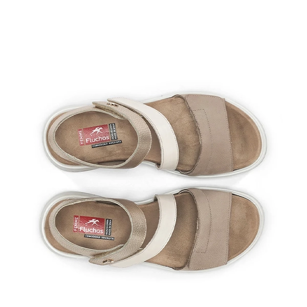 Sandalia Fluchos taupe piel confort - Imagen 7