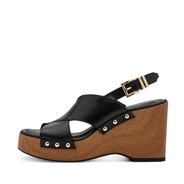 Sandalia Tamaris negra cuña alta - Imagen 3