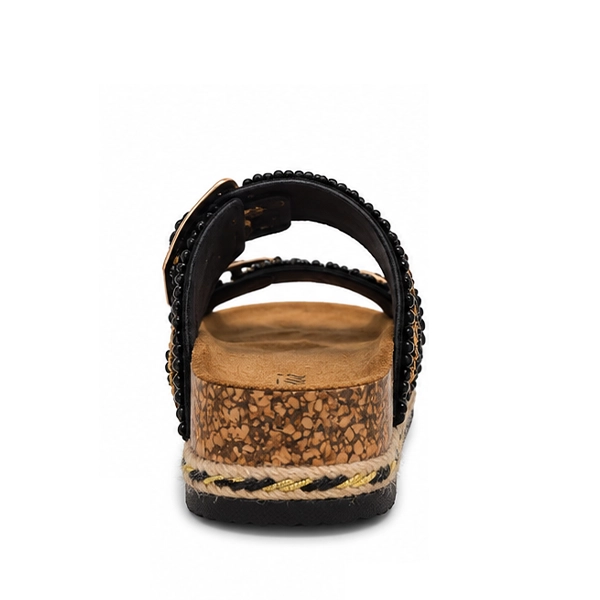 Sandalias bio mujer Isteria negras pedrería - Imagen 5