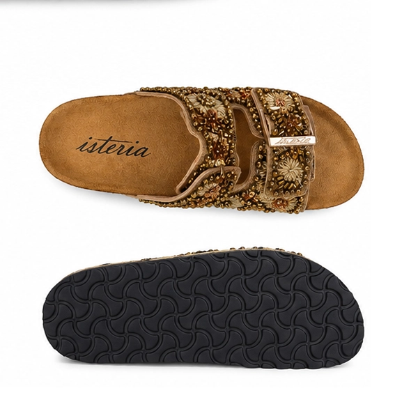 Sandalias bio Isteria camel pedrería - Imagen 3