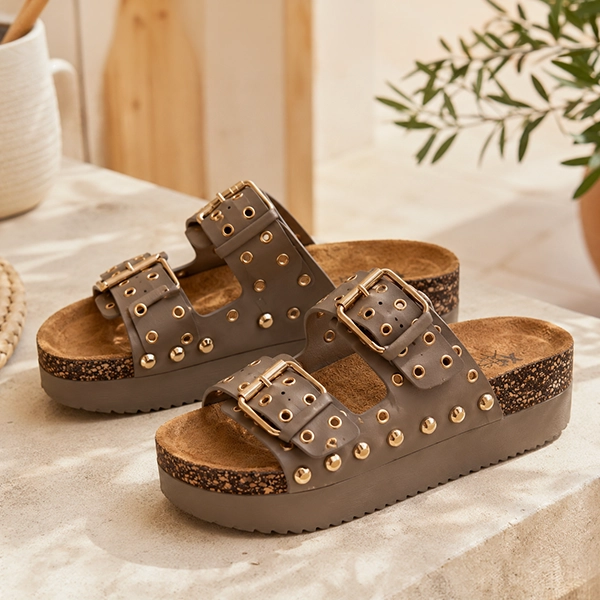 Sandalias bio Stay taupe plataforma - Imagen 2