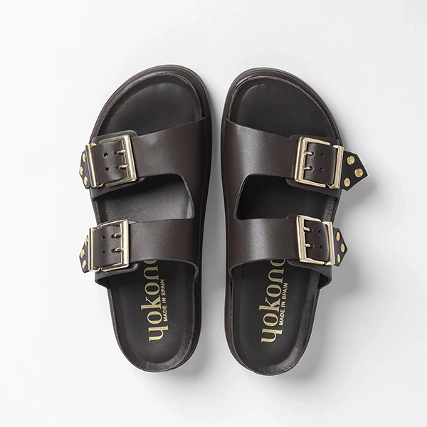Sandalias bio Yokono marrón cuña - Imagen 3