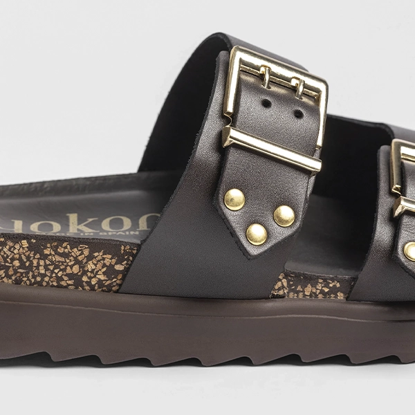 Sandalias bio Yokono marrón cuña - Imagen 4