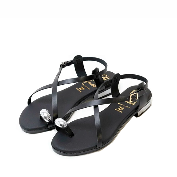 Oh My Sandals Sandalia Plana Negra Piel - Imagen 3