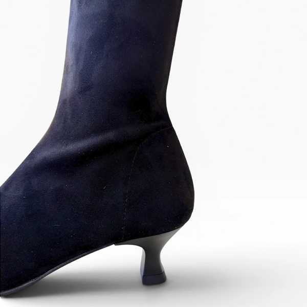 Miss Elastic Bota Caña Alta Mujer Ante Negro - Imagen 6