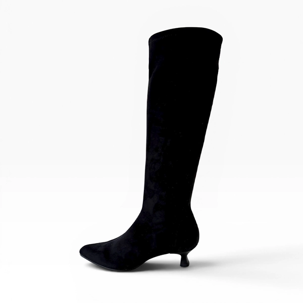 Miss Elastic Bota Caña Alta Mujer Ante Negro - Imagen 5