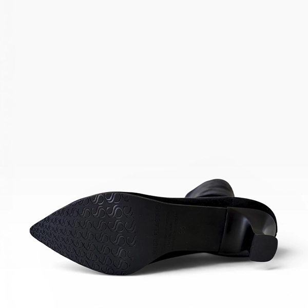 Miss Elastic Bota Caña Alta Mujer Ante Negro - Imagen 4