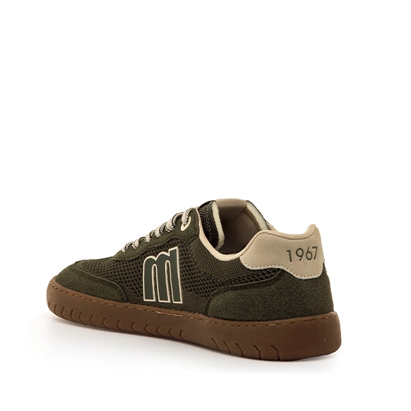 zapatilla barefoot hombre kaki Mustang vista trasera