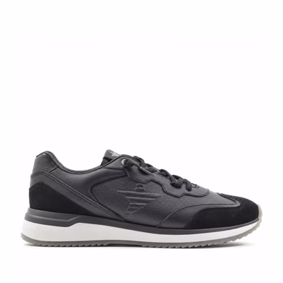 Zapatillas piel hombre Cetti negro cordones vista principal