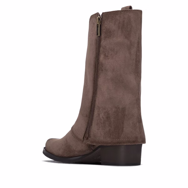 Botines mujer taupe XTI detalle tacón