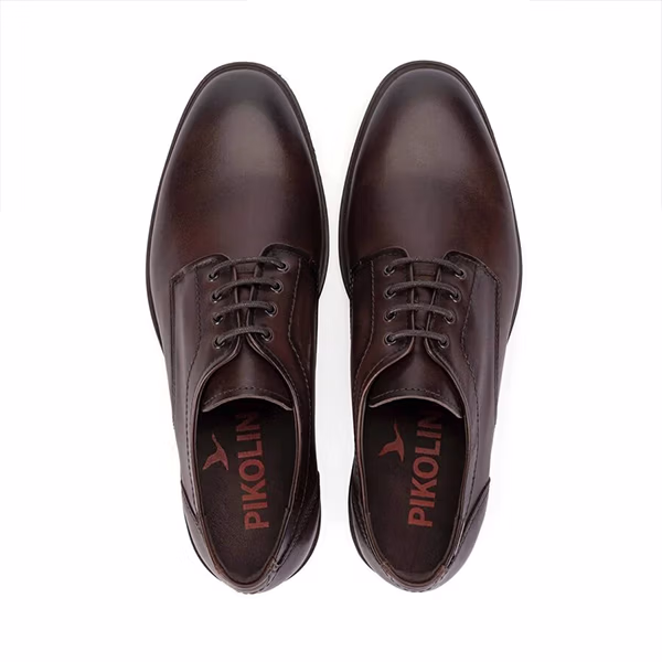 zapato cordón hombre olmo Pikolinos Pamplona vista lateral