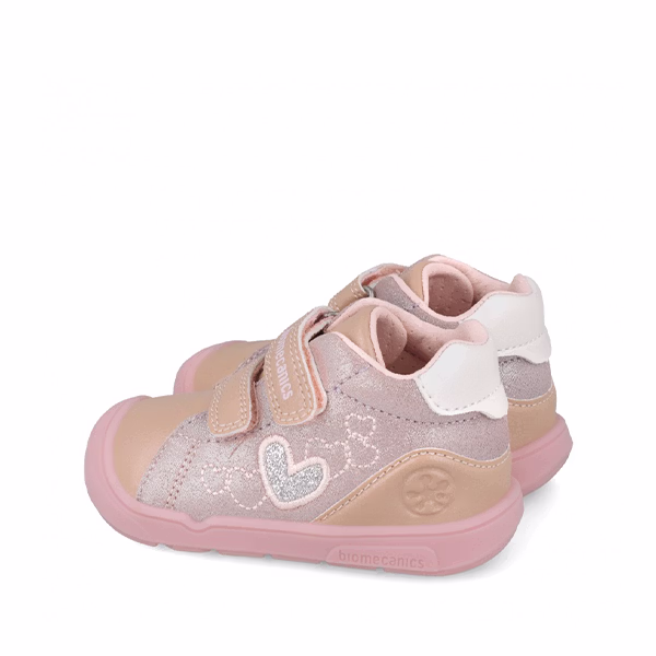botines respetuosos Biomecanics rosa bebé par completo