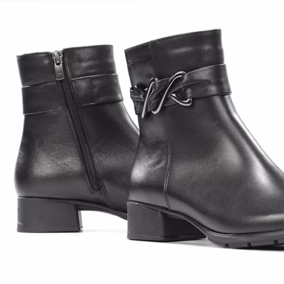 botines Fluchos confort negro piel mujer vista lateral